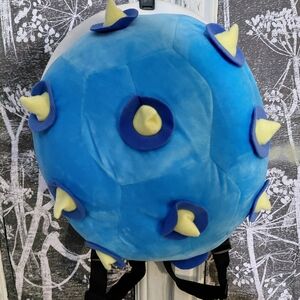 Blue Spiked Plush Backpack